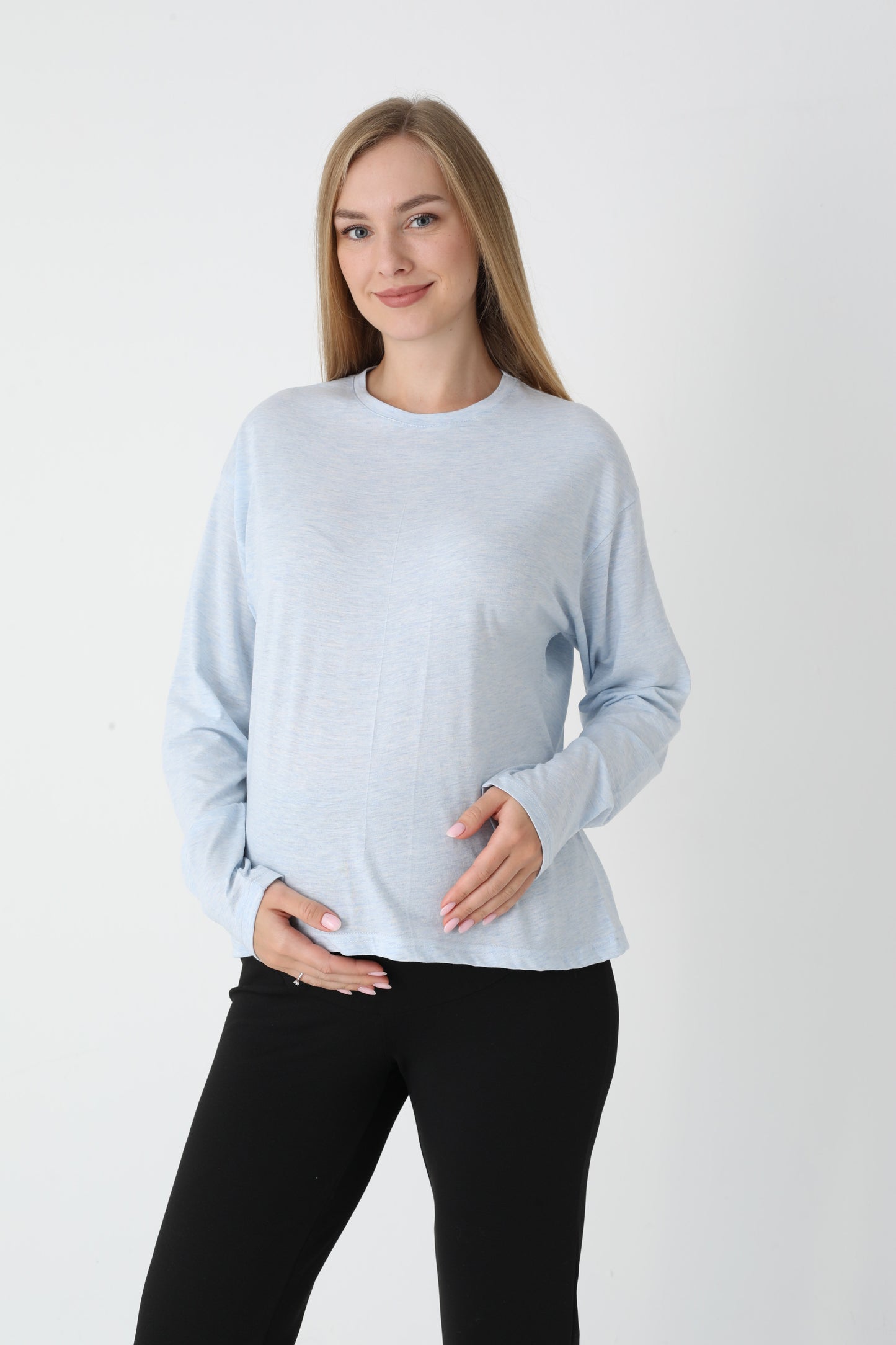 Uzun Kollu Üst İspanyol Paça Pantolon Hamile Lohusa Takım - 1174