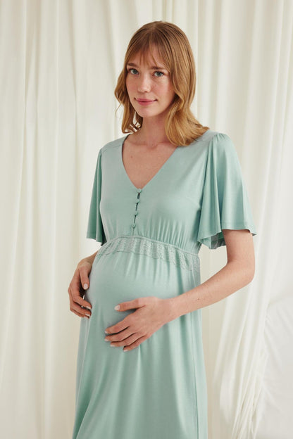 Önden Düğmeli Lohusa Gecelik - 18600