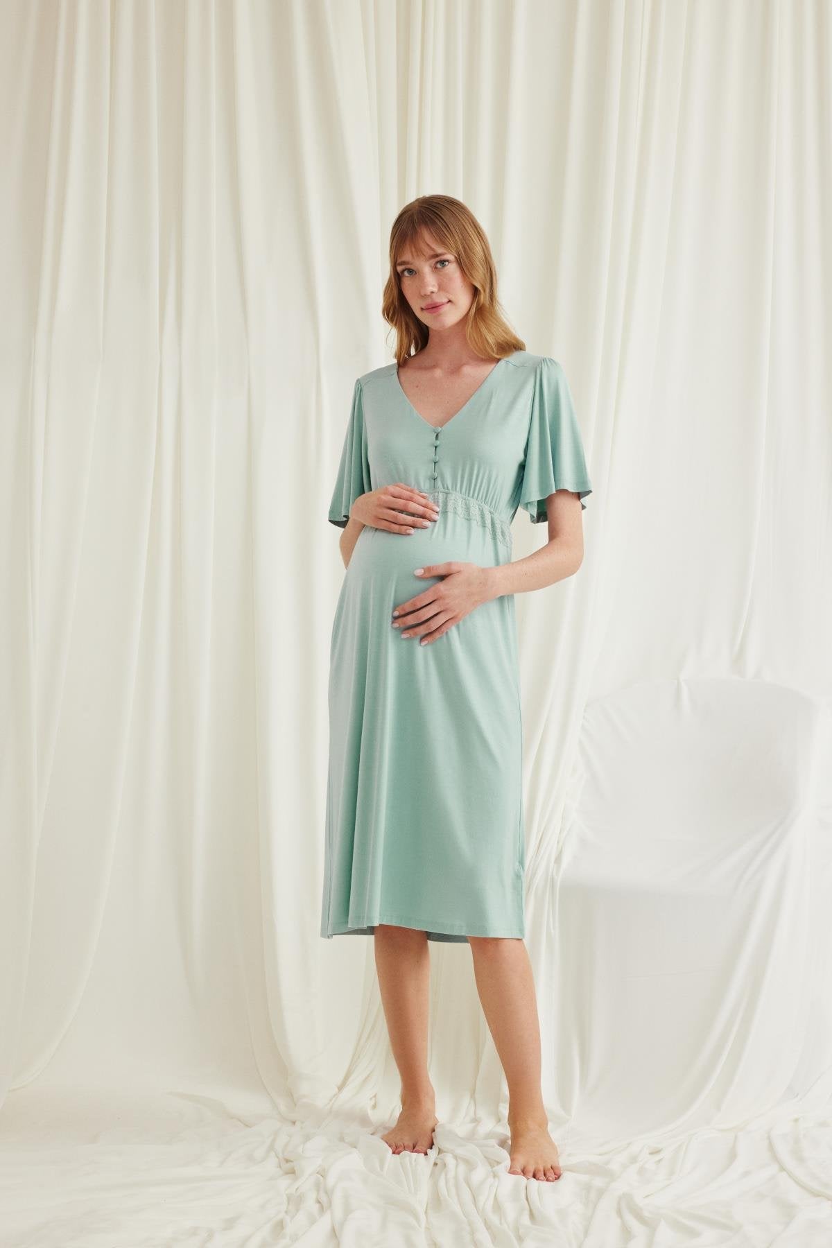 Önden Düğmeli Lohusa Gecelik - 18600