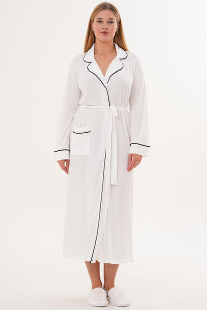 Uzun Lohusa Hamile Sabahlık Ekru - 6309