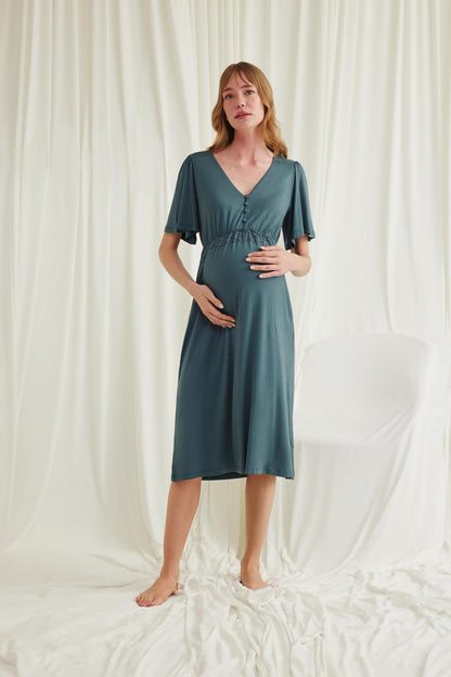 Önden Düğmeli Lohusa Gecelik - 18597