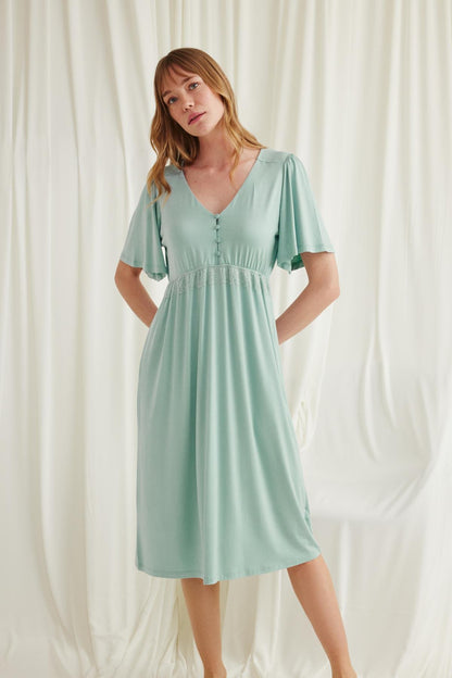 Önden Düğmeli Lohusa Gecelik - 18600