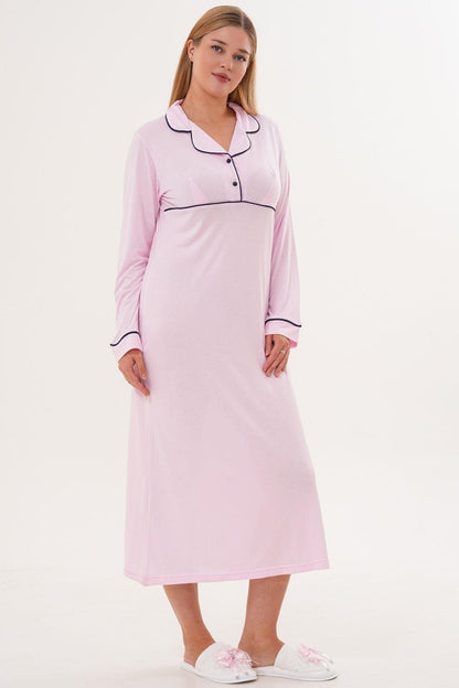 Sabahlık Gecelik Pijama 4'lü Set Pembe - 6335