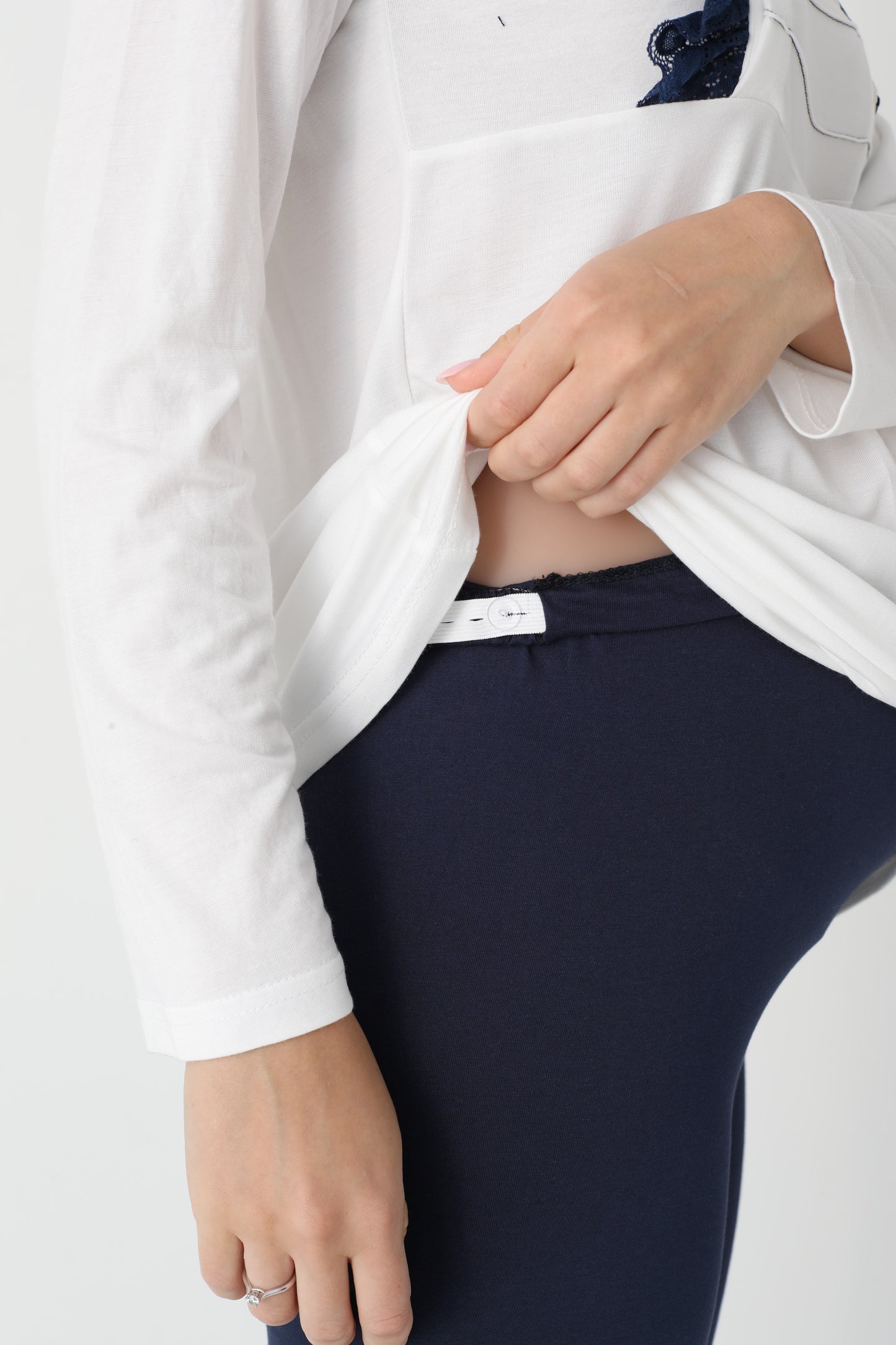 3’Lü Pijama Takımı - Puantiyeli Sabahlıklı Lohusa Hamile Takım - 3451