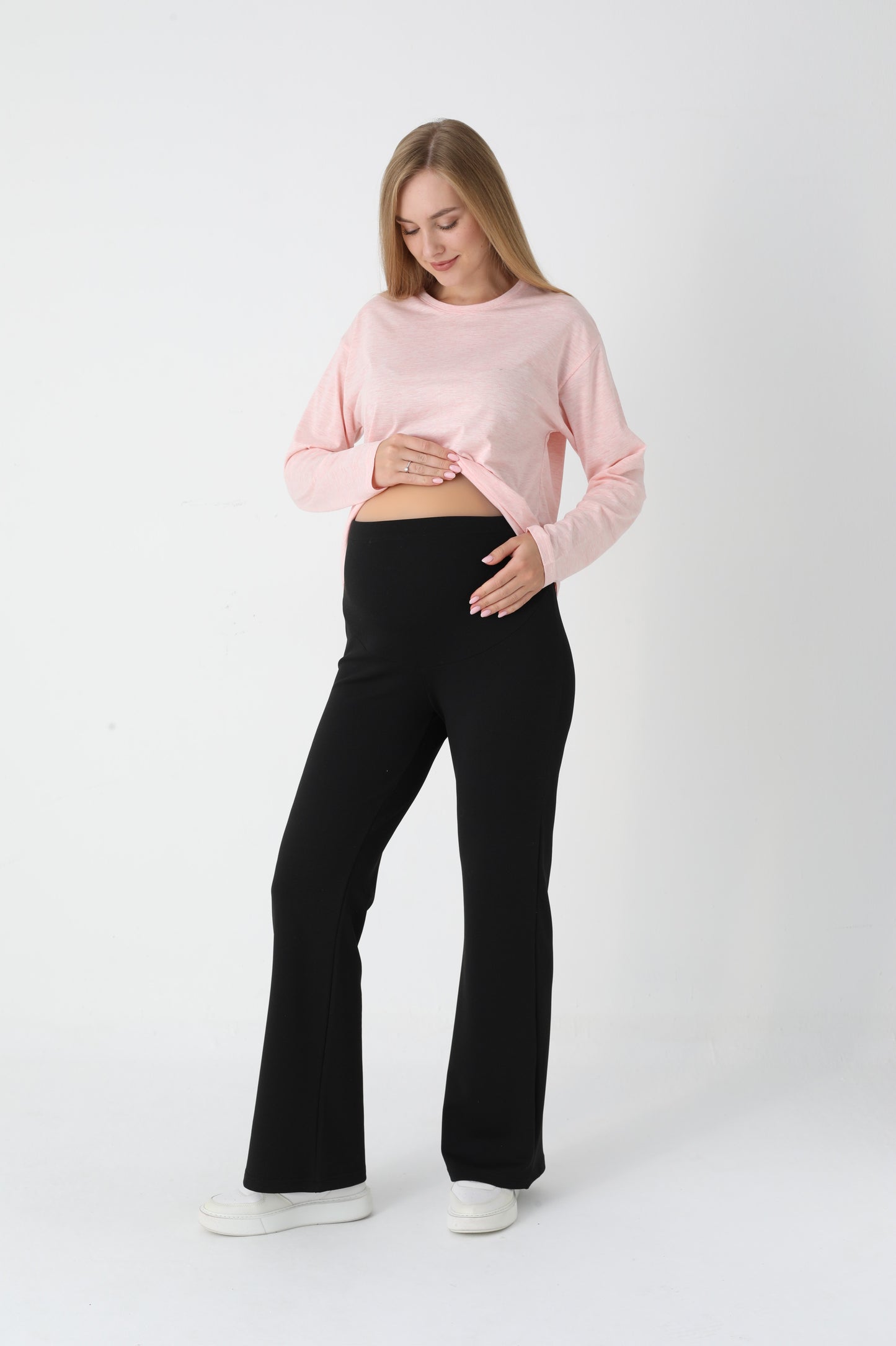 Uzun Kollu Üst İspanyol Paça Pantolon  Hamile Lohusa Takım - 1174