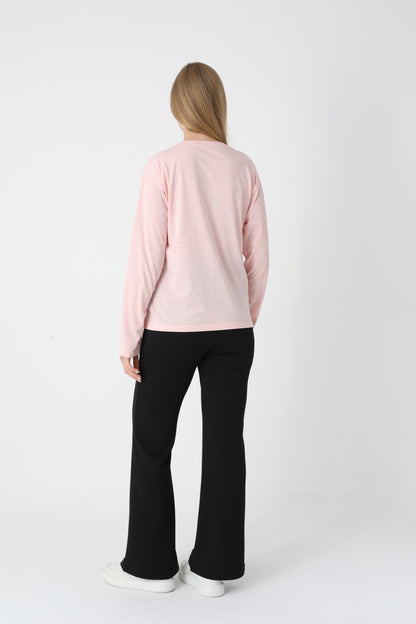 Uzun Kollu Üst İspanyol Paça Pantolon  Hamile Lohusa Takım - 1174