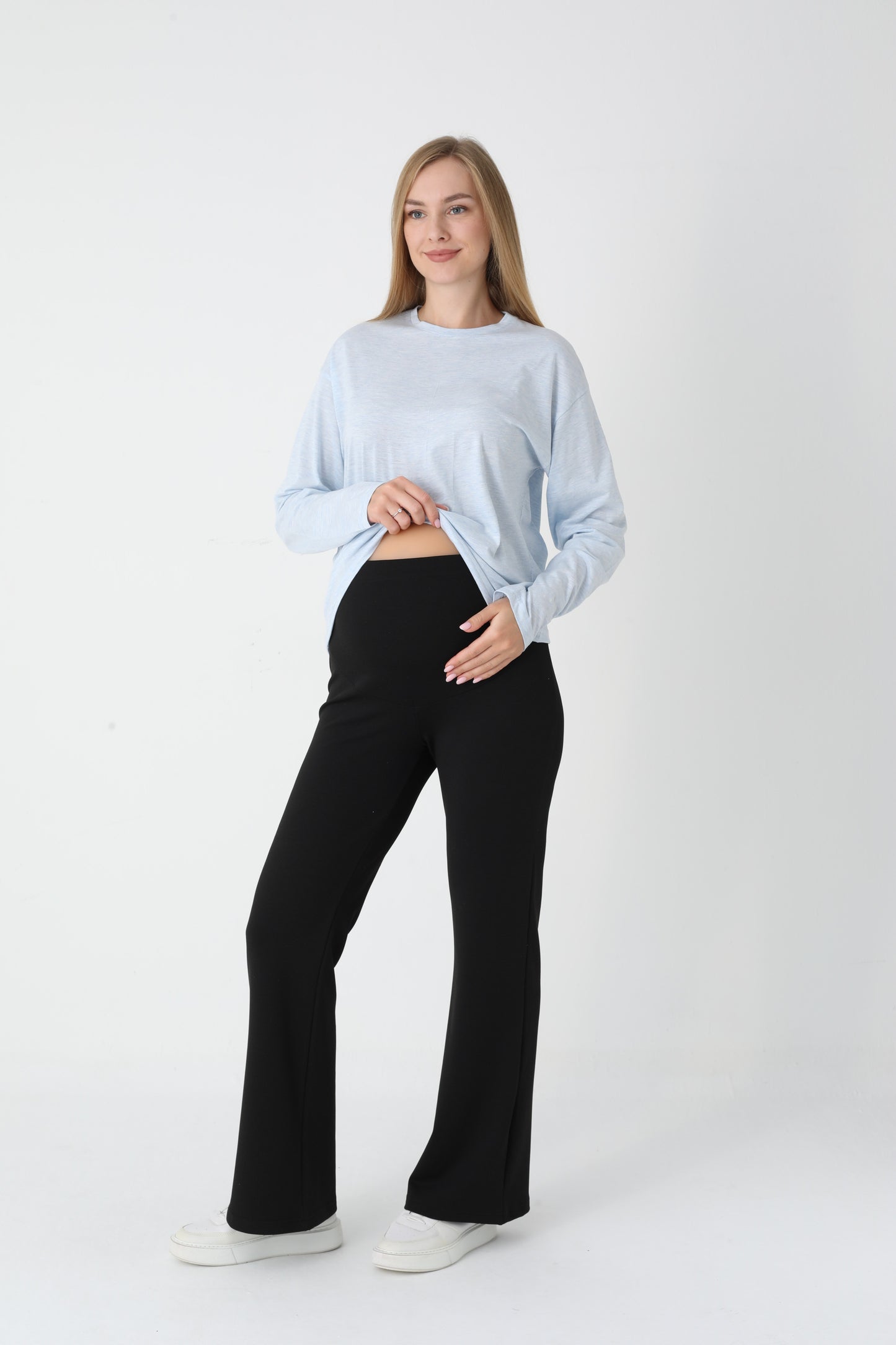 Uzun Kollu Üst İspanyol Paça Pantolon  Hamile Lohusa Takım - 1174