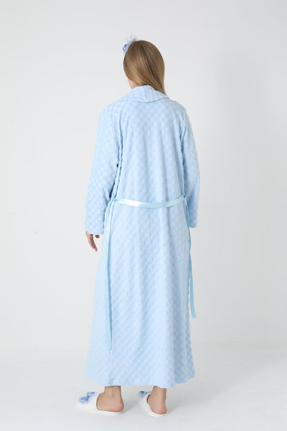 Kapitone Sabahlıklı Dantel Detaylı Önden Düğmeli Sabahlıklı Lohusa Hamile Gecelik Takımı 2'Li Takım -2313