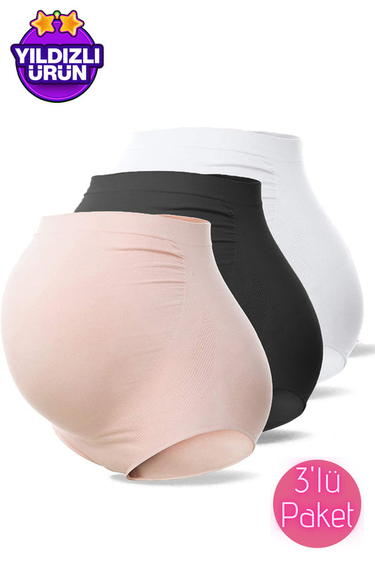3'lü Paket Toparlayıcı Hamile Slip Külot - 5210