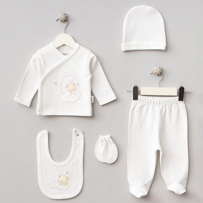 Ayıcık Nakışlı Hastane Çıkışı 5'Li  Ekru - 047.20107.03