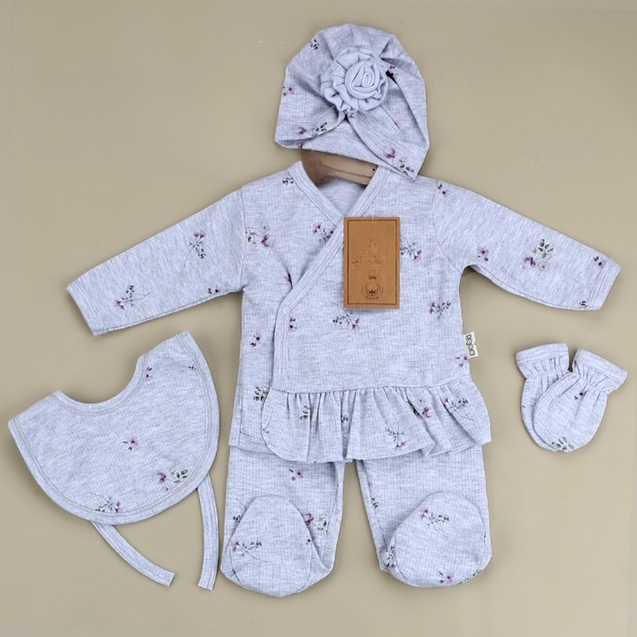 Gül Desenli 5'li Hastane Çıkışı Gri - 001.1112.5