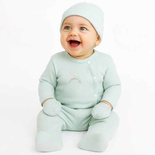 Daldaki Kuş Desenli  5'li Hastane Çıkışı Yeşil - 001.2043.13