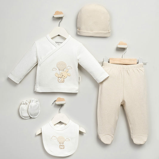 Balon Tutan Tavşan Desenli Hastane Çıkışı 5'Li Krem - 047.20119.15