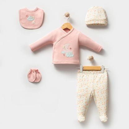 Bulut Desenli Hastane Çıkışı 5'Li Pembe - 047.20223.02