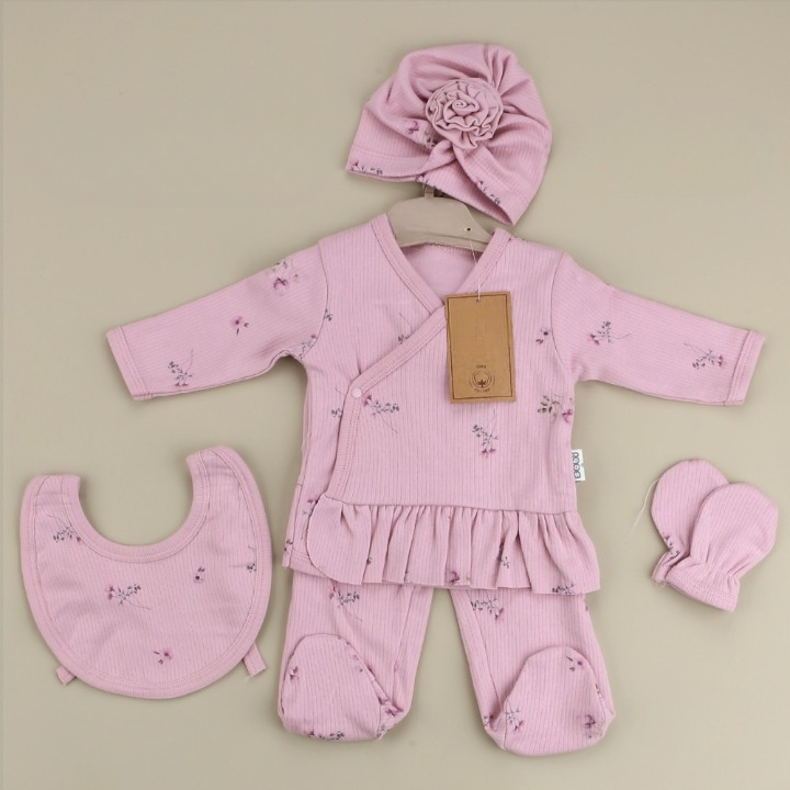 Gül Desenli 5'li Hastane Çıkışı Gül Kurusu - 001.1112.36