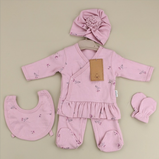 Gül Desenli 5'li Hastane Çıkışı Gül Kurusu - 001.1112.36