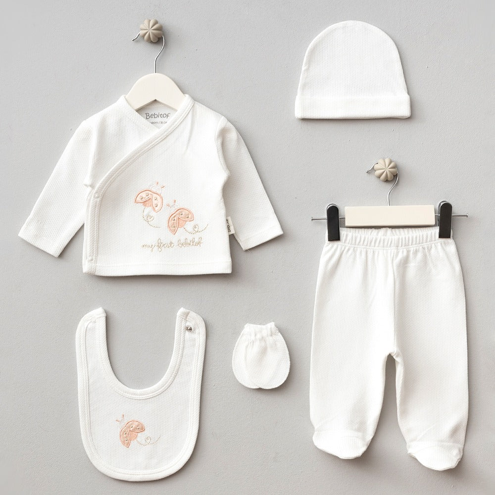 Hastane Çıkışı 5' Li Uğur Böceği Desenli Somon - 047.20222.05