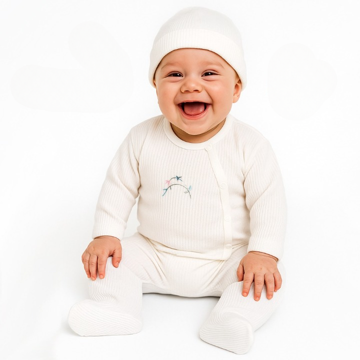 Daldaki Kuş Desenli  5'li Hastane Çıkışı Bej-  001.2043.12