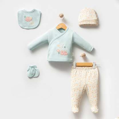 Bulut Desenli Hastane Çıkışı 5'Li Mint - 047.20223.08