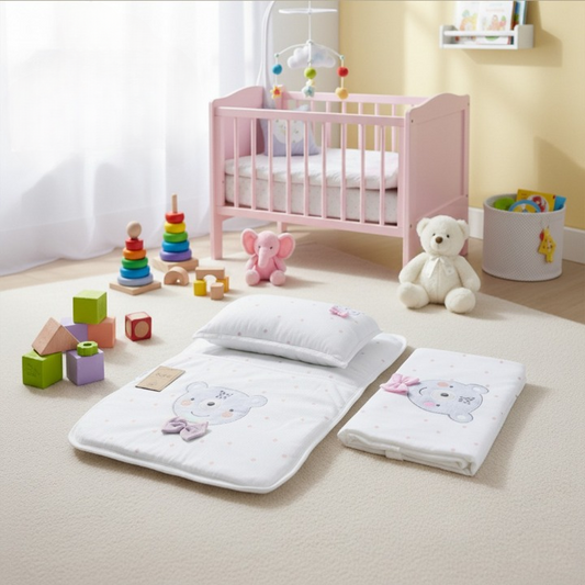 3'lü Puantiyeli Ayıcıklı Alt Açma  Pembe -  001.8811.2