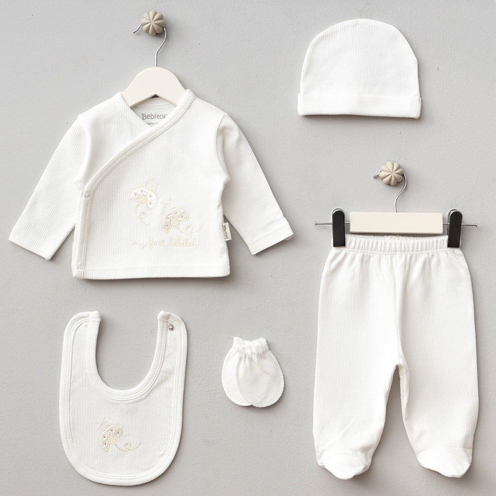 Hastane Çıkışı 5' Li Uğur Böceği Desenli Ekru - 047.20222.03