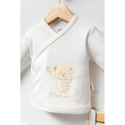 Sarılan Ayıcık Desenli Hastane Çıkışı 5'Li Bej- 047.20123.20