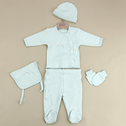 Daldaki Kuş Desenli  5'li Hastane Çıkışı Yeşil - 001.2043.13